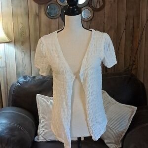 Free People Smocked Open Front Cardigan  Top Size L